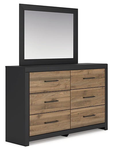 Vertani Twin Panel Bed with Mirrored Dresser and Nightstand