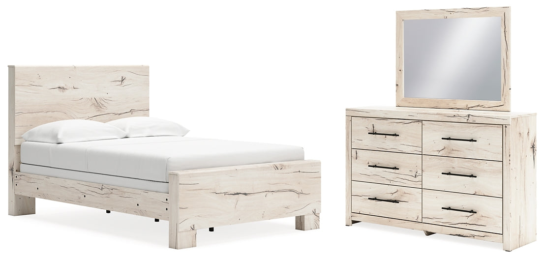 Lawroy Full Panel Bed with Mirrored Dresser